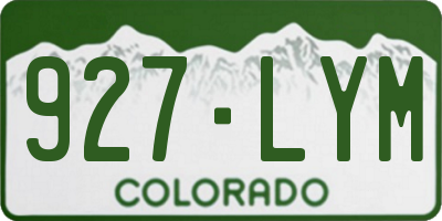 CO license plate 927LYM