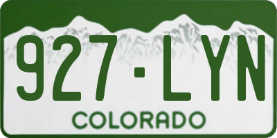 CO license plate 927LYN