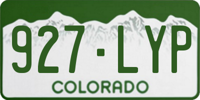 CO license plate 927LYP
