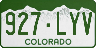 CO license plate 927LYV