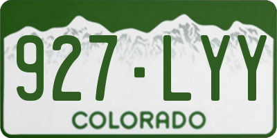 CO license plate 927LYY