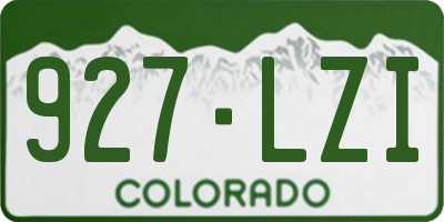 CO license plate 927LZI