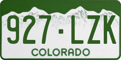 CO license plate 927LZK