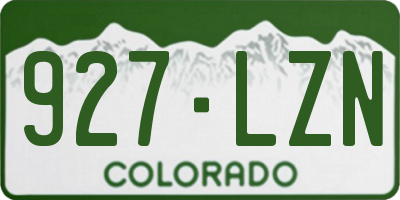 CO license plate 927LZN