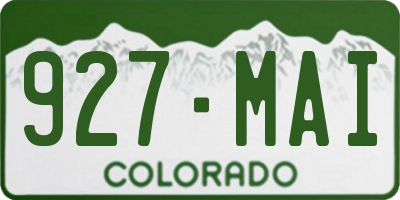CO license plate 927MAI