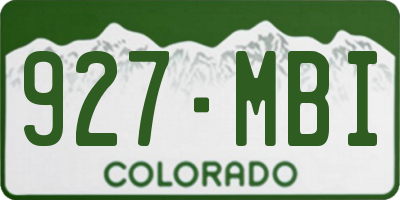 CO license plate 927MBI