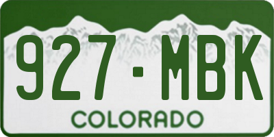 CO license plate 927MBK