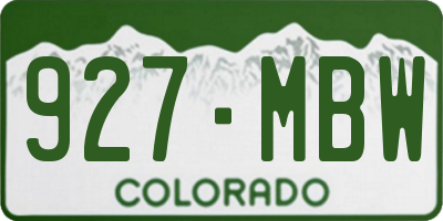 CO license plate 927MBW