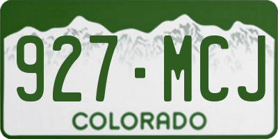 CO license plate 927MCJ