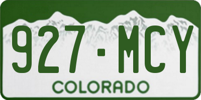 CO license plate 927MCY