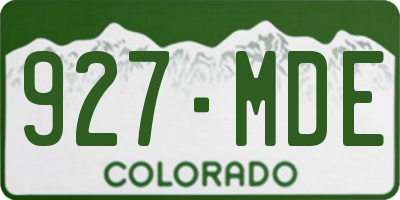 CO license plate 927MDE