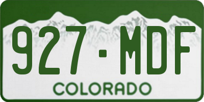 CO license plate 927MDF