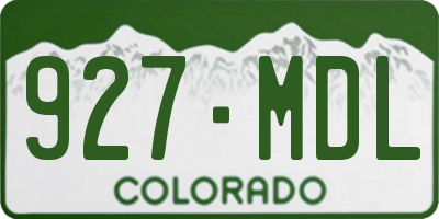 CO license plate 927MDL