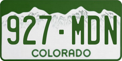 CO license plate 927MDN
