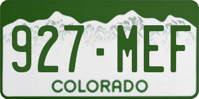 CO license plate 927MEF