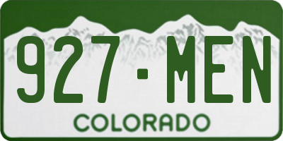 CO license plate 927MEN