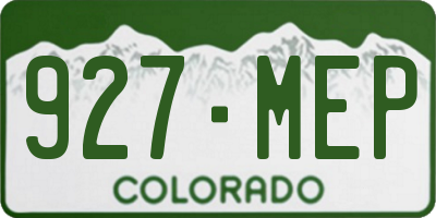 CO license plate 927MEP
