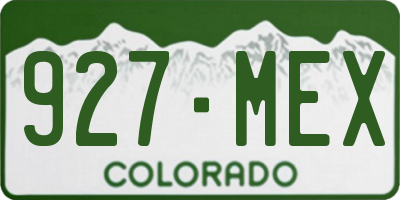 CO license plate 927MEX