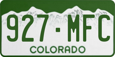 CO license plate 927MFC