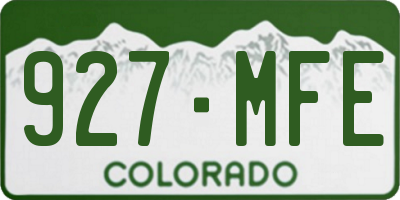 CO license plate 927MFE