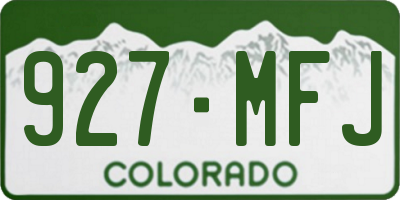 CO license plate 927MFJ