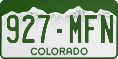 CO license plate 927MFN