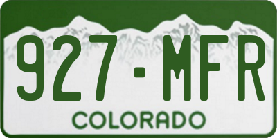 CO license plate 927MFR