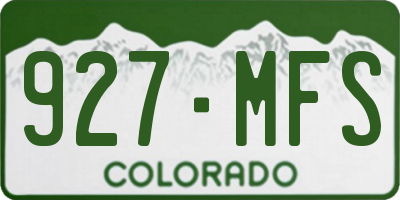 CO license plate 927MFS