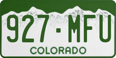 CO license plate 927MFU