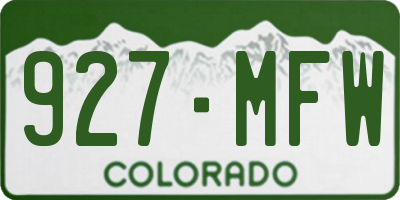 CO license plate 927MFW