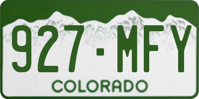 CO license plate 927MFY