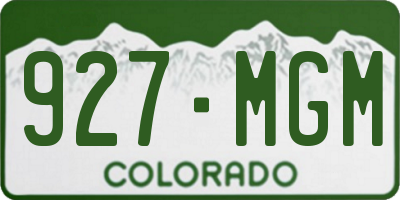 CO license plate 927MGM