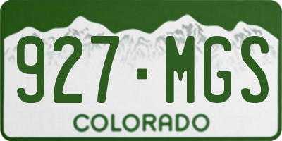 CO license plate 927MGS