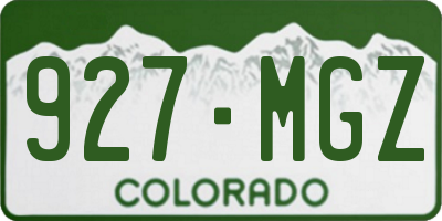 CO license plate 927MGZ