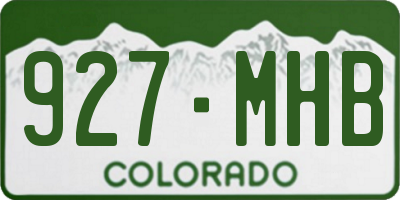CO license plate 927MHB