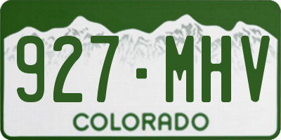 CO license plate 927MHV