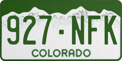 CO license plate 927NFK