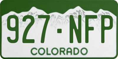 CO license plate 927NFP