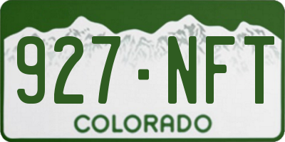 CO license plate 927NFT