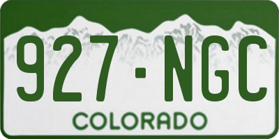 CO license plate 927NGC