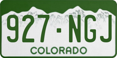 CO license plate 927NGJ