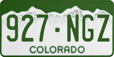 CO license plate 927NGZ