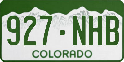 CO license plate 927NHB
