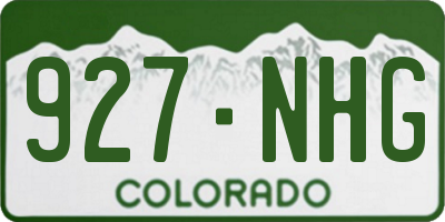 CO license plate 927NHG