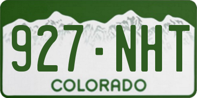 CO license plate 927NHT