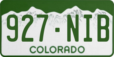 CO license plate 927NIB