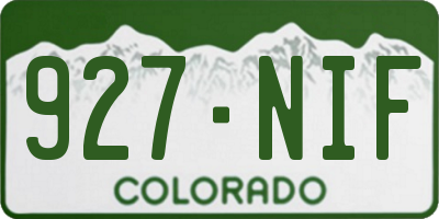 CO license plate 927NIF