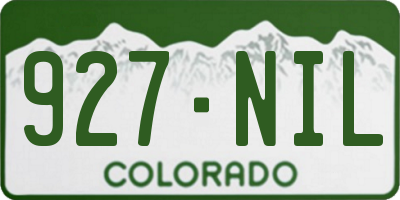 CO license plate 927NIL