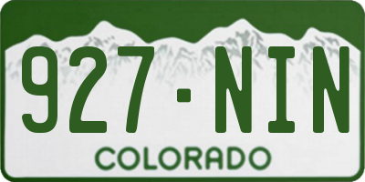CO license plate 927NIN