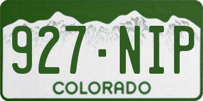 CO license plate 927NIP